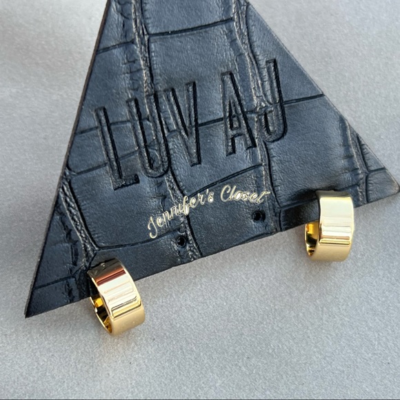 New! Luv Aj Gold -Tone Polished Huggie Hoop Earrings - Picture 7 of 7